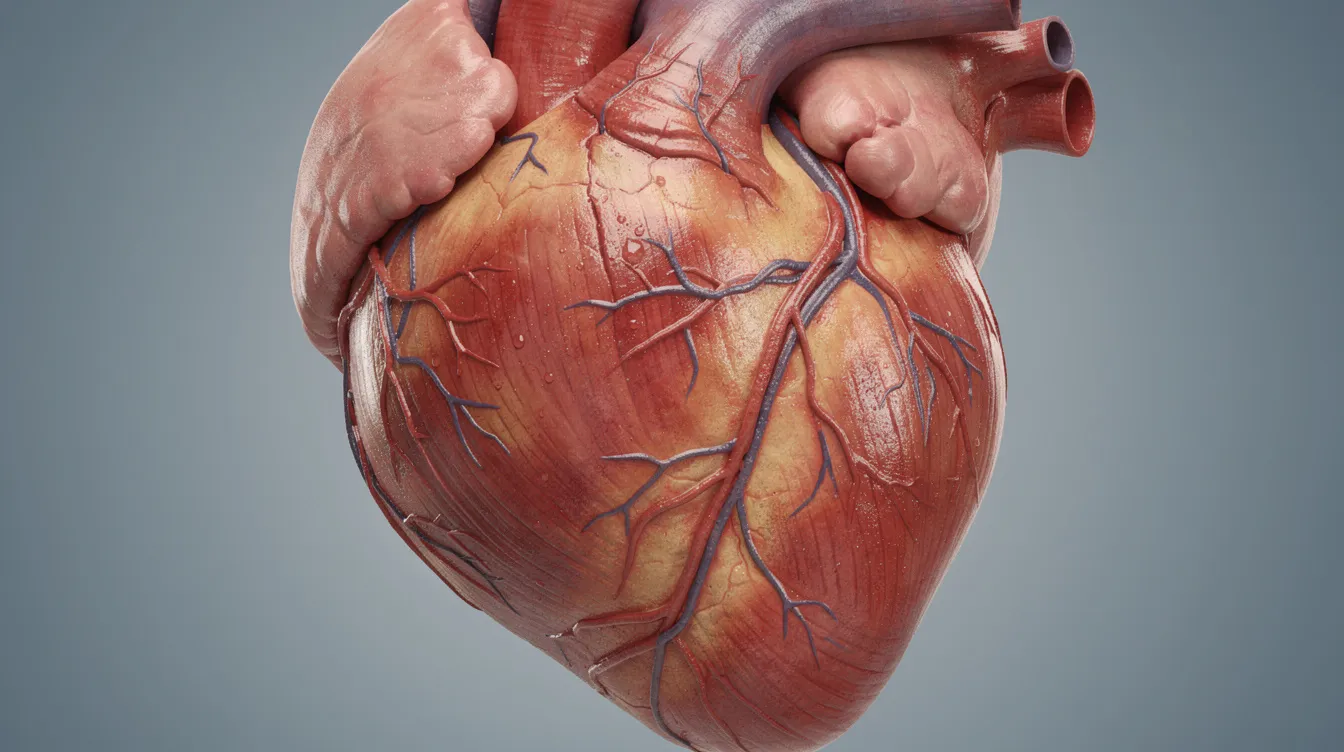 The image shows a close-up view of a healthy heart, highlighting its intricate blood vessels, which are essential for cardiovascular health. This depiction emphasizes the heart&rsquo;s role in the autonomic nervous system and its connection to factors like stress, inflammation, and longevity.