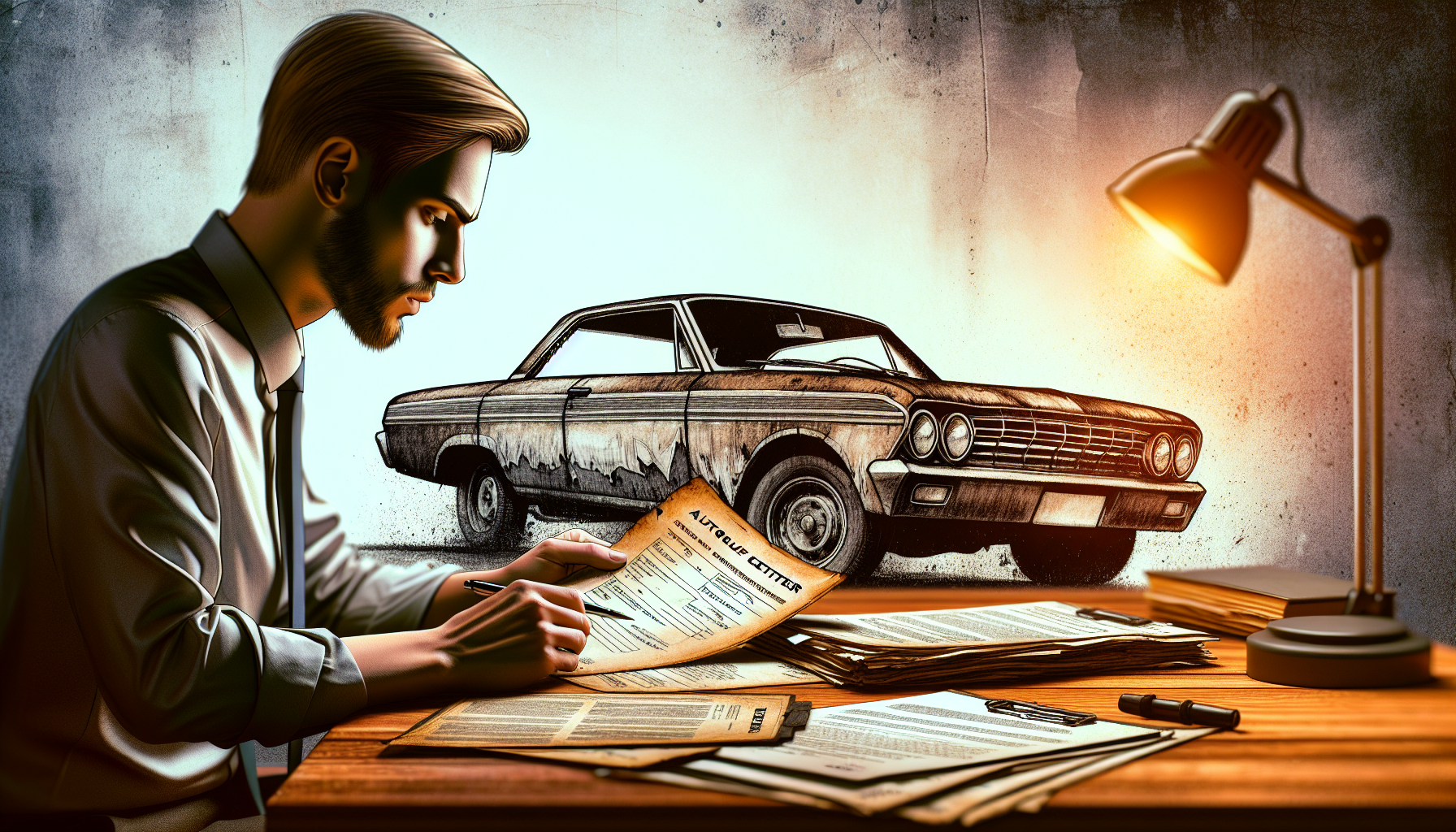 Gathering necessary paperwork for selling a junk car