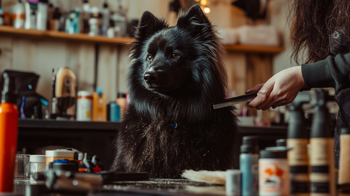 A Lappie receiving a hair brushing