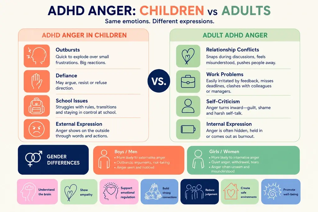 ADHD Anger: Children vs Adults