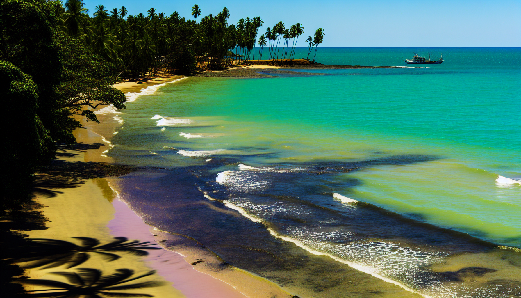 Palm-fringed shores of Samara Beach