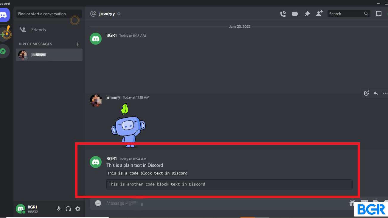 discord message code block