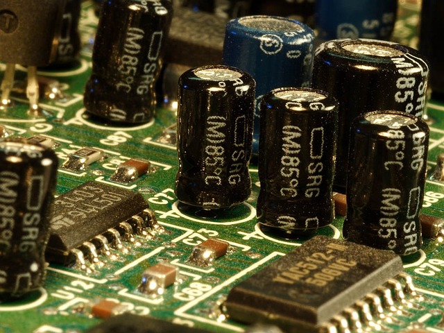 capacitors, electronics, circuit board