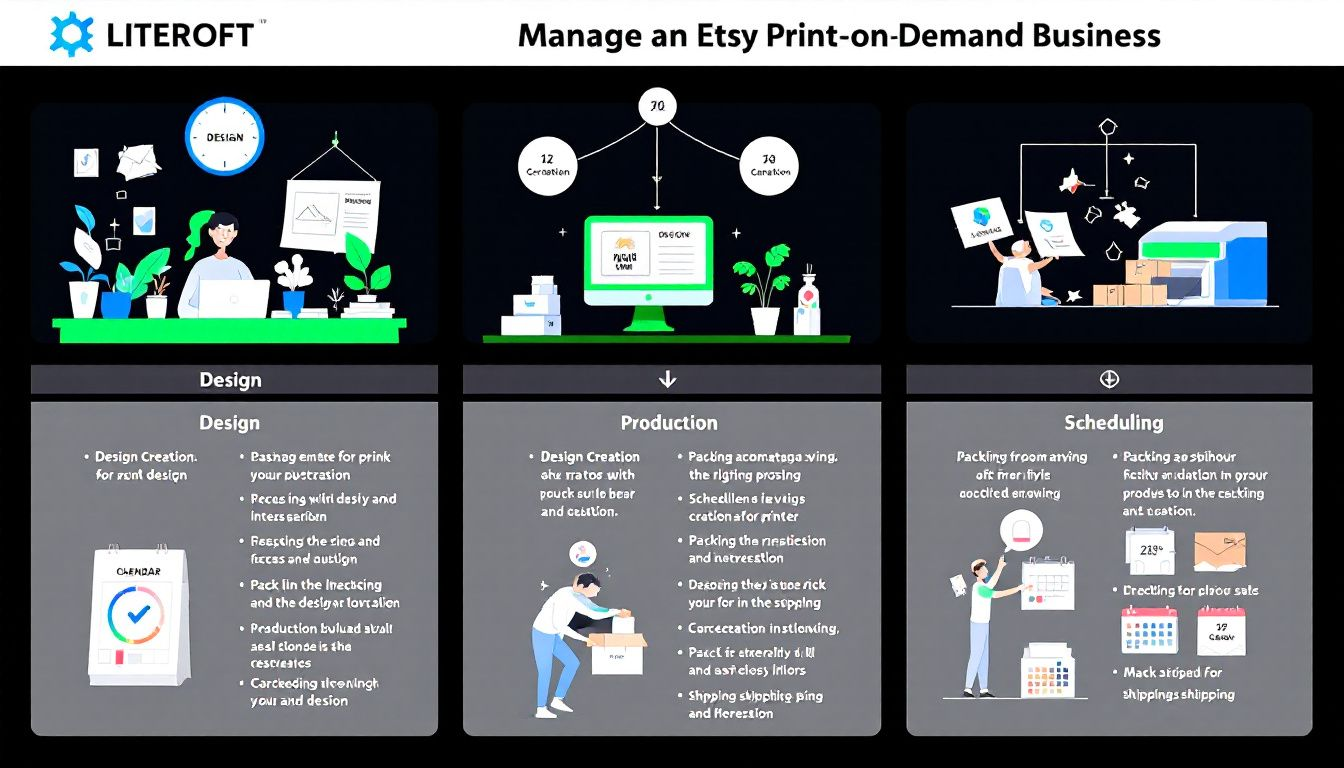 Managing an Etsy print on demand business effectively.