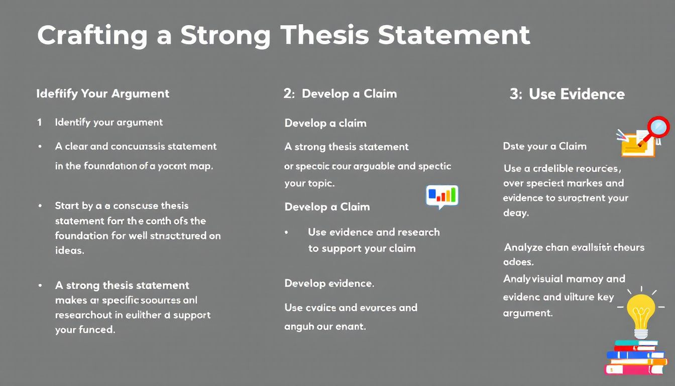 Crafting a strong thesis statement for an analytical essay.