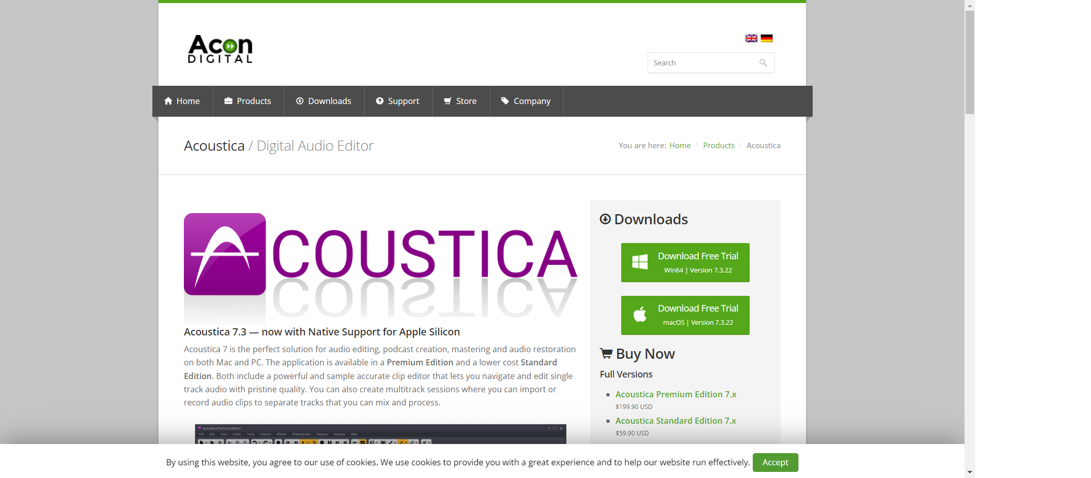 Acoustica main page