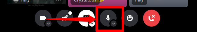 Picture illustrating the Microphone icon to mute yourself on Discord