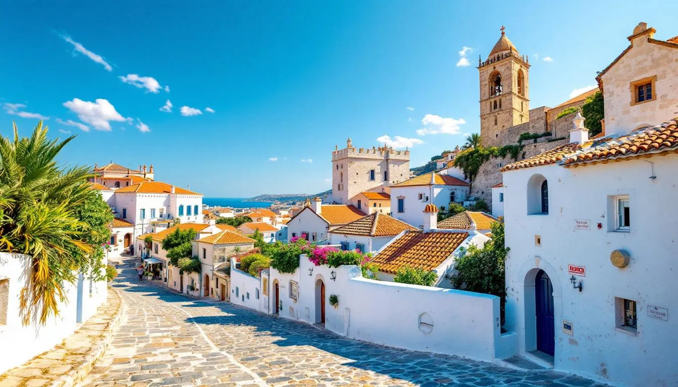 Stare miasto Rodos z jego średniowiecznymi budowlami i wąskimi uliczkami.