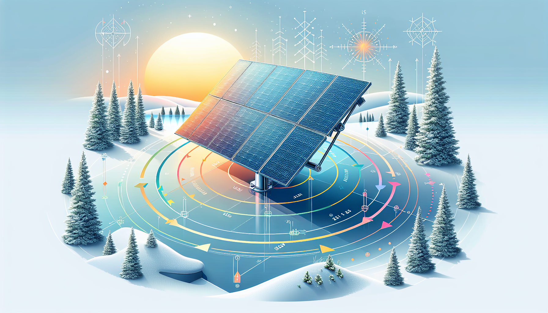 An illustration on maximizing solar energy output in cold weather.