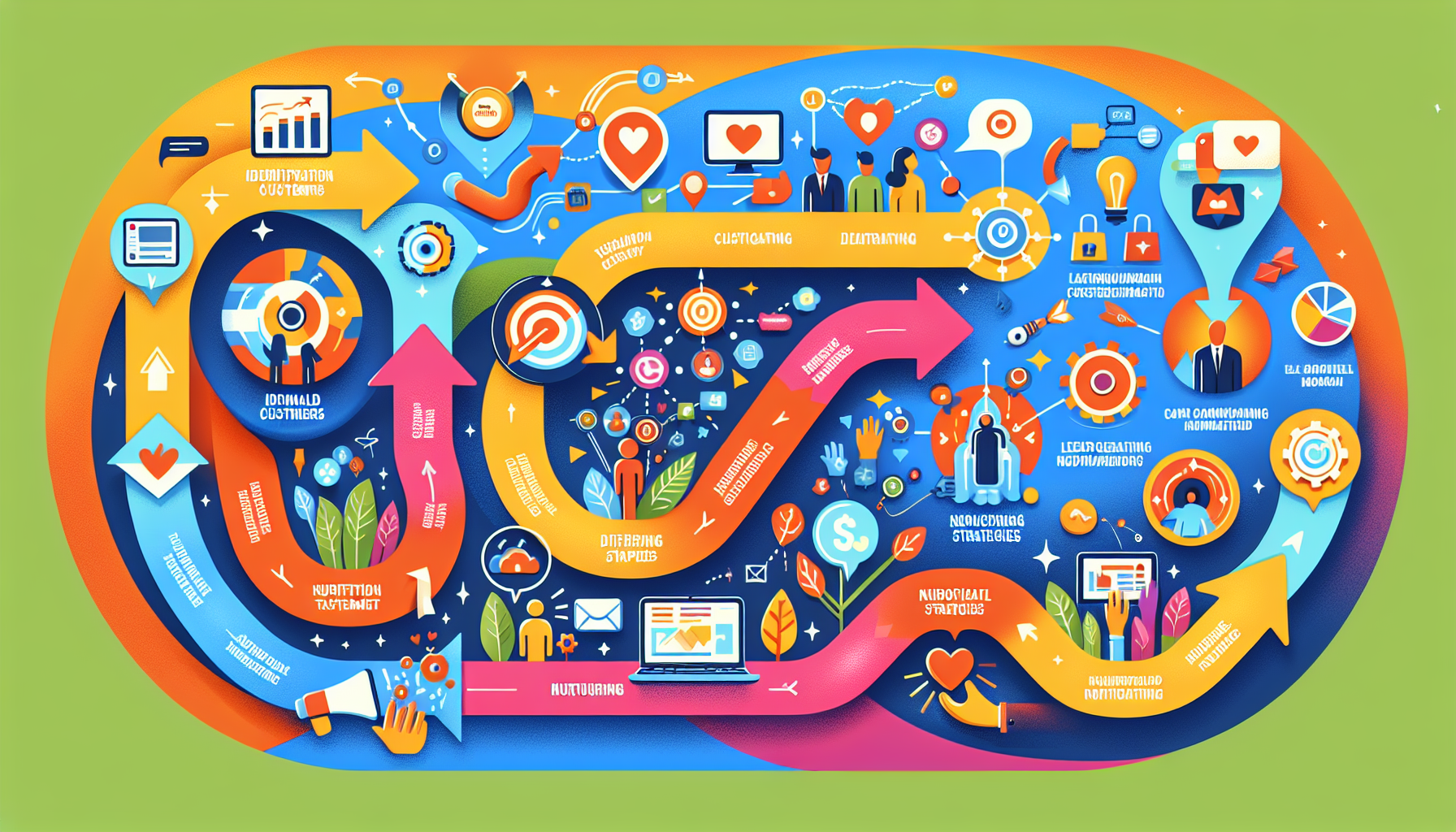 A visual representation of the B2B lead generation process.