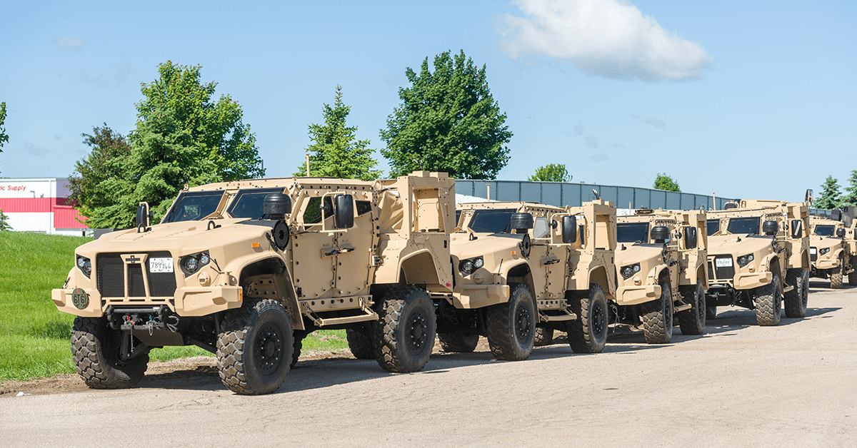 Source/Attribution: Shutterstock.com, Additional production of Oshkosh Defense's Joint Light Tactical Vehicles