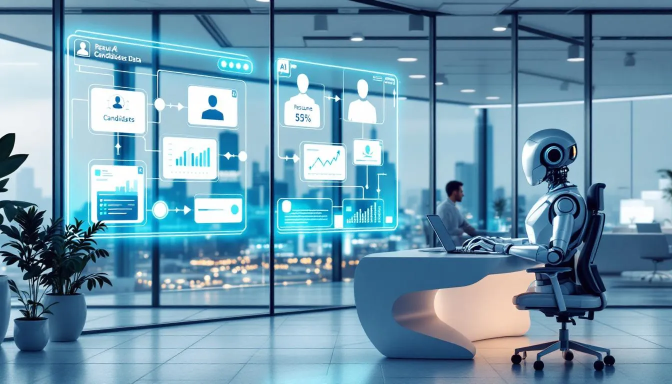 An illustration depicting AI technology in recruitment processes.