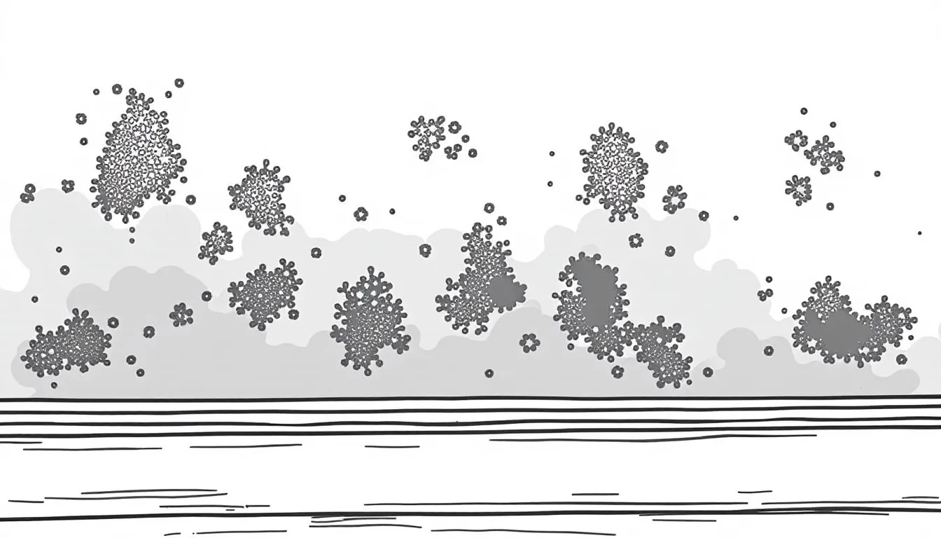 Identifying mold in a home environment, with blurred mold growth visible.