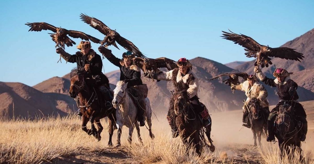 the Kazakh eagle hunters. 