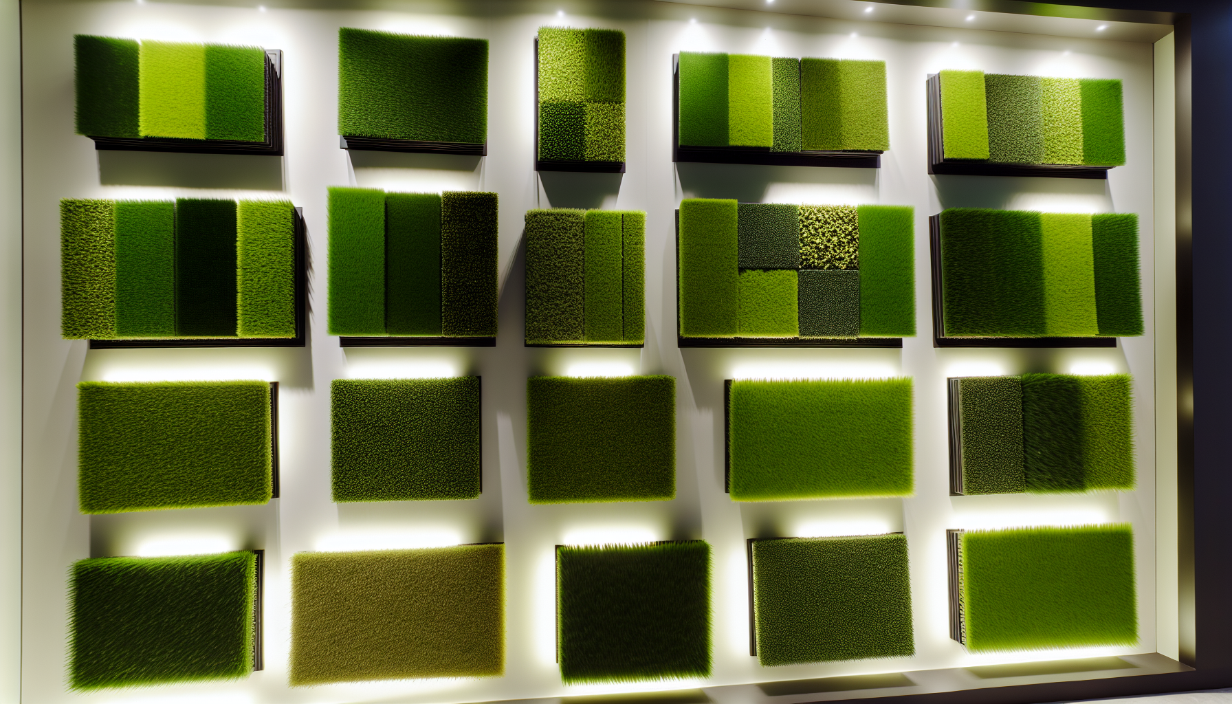 Variety of artificial grass wall types