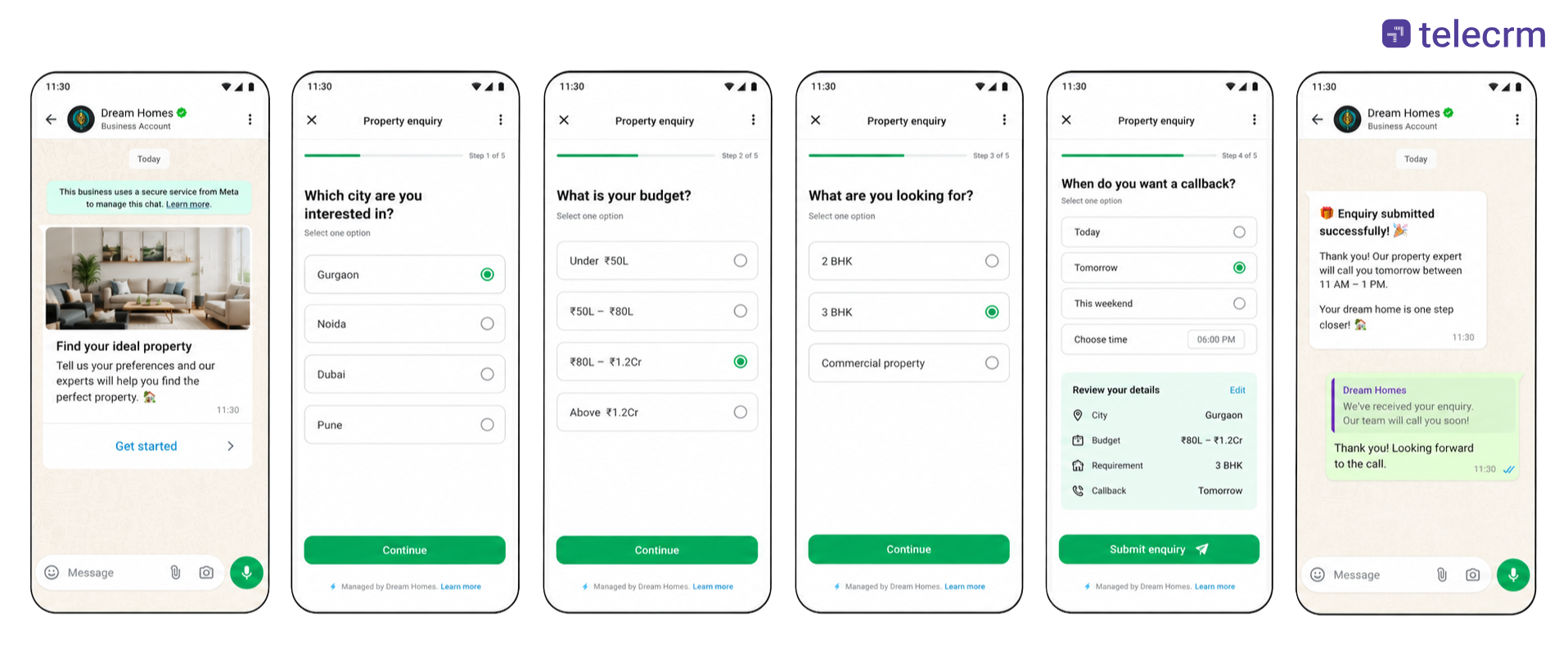 Enquiring about properties with WhatsApp flows