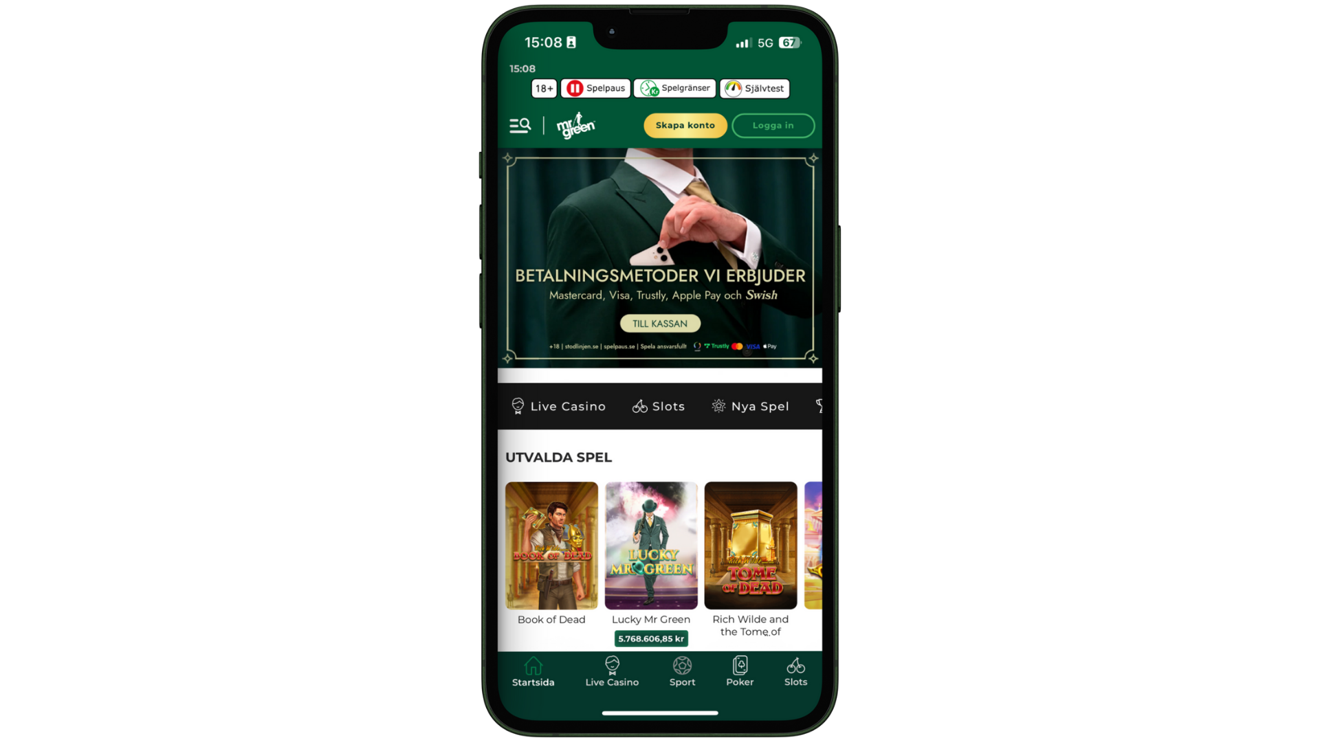 mr green online casino app