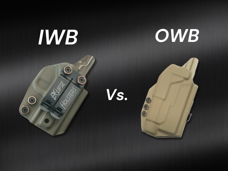 An image showing IWB and OWB holsters for firearm carry.