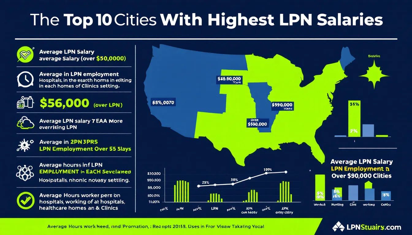 Top cities with the highest LPN salaries.