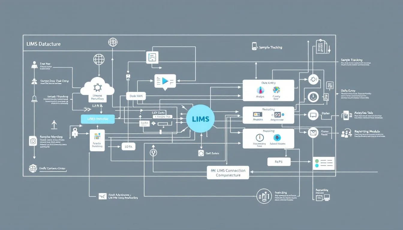 An overview of a LIMS database, showcasing its structure and functionalities.