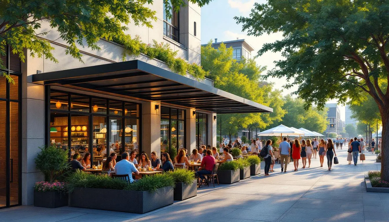 People relaxing at a popular restaurant in Plano, TX.
