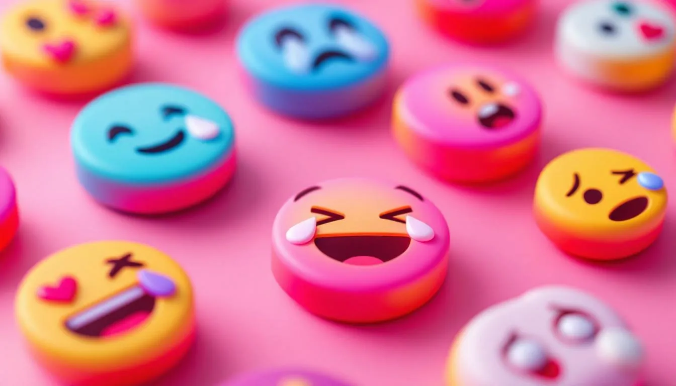 In this image, various tiktok emoticons are displayed, showcasing a range of emotions from a happy tiktok emoji with a big smile to an angry emoji with furrowed brows. The collection includes secret tiktok emoji codes, highlighting the hidden meanings behind these vibrant expressions.