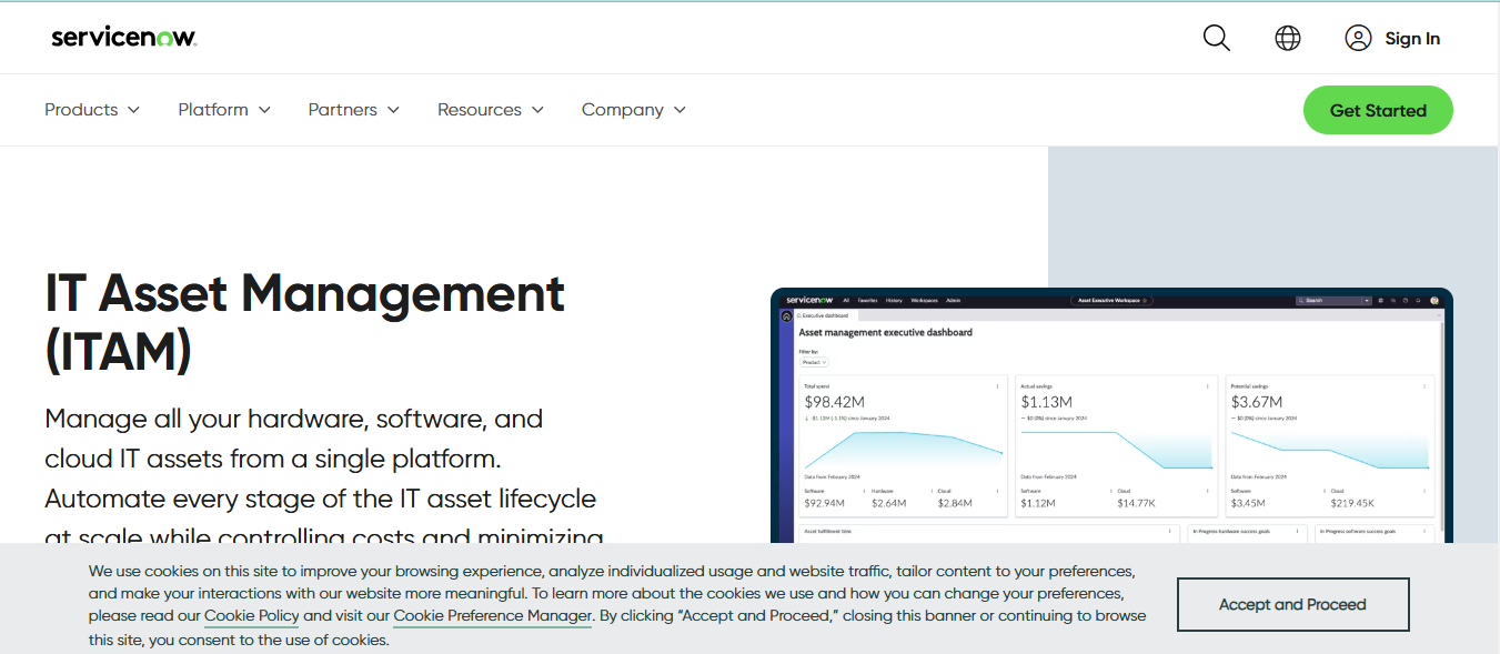 ServiceNow IT hardware inventory management tool