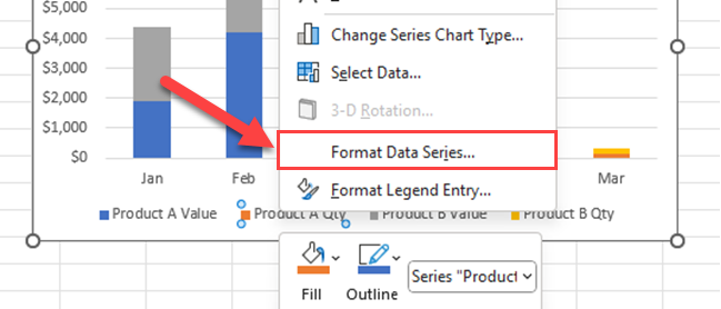 Opening the "Format Data Series" Window