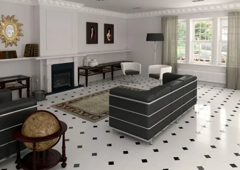 Alaska Taco Black Insert Ceramic Floor Tile 6×6 by Vives Tiles