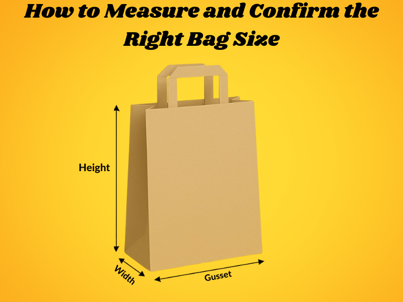 an illustration of a How to Measure and Confirm the Right Bag Size with handles