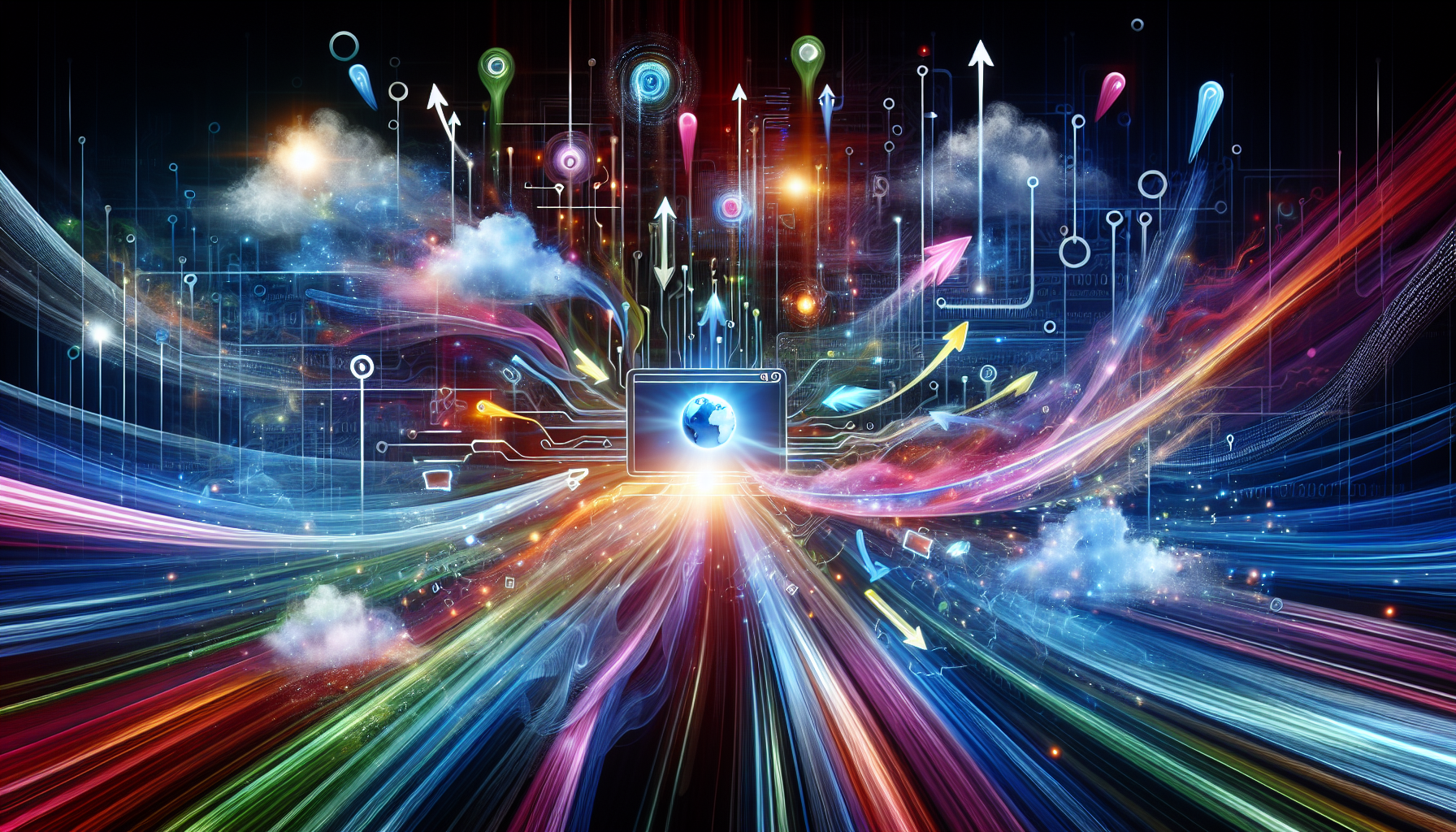 A conceptual illustration representing website traffic referrals from ChatGPT.