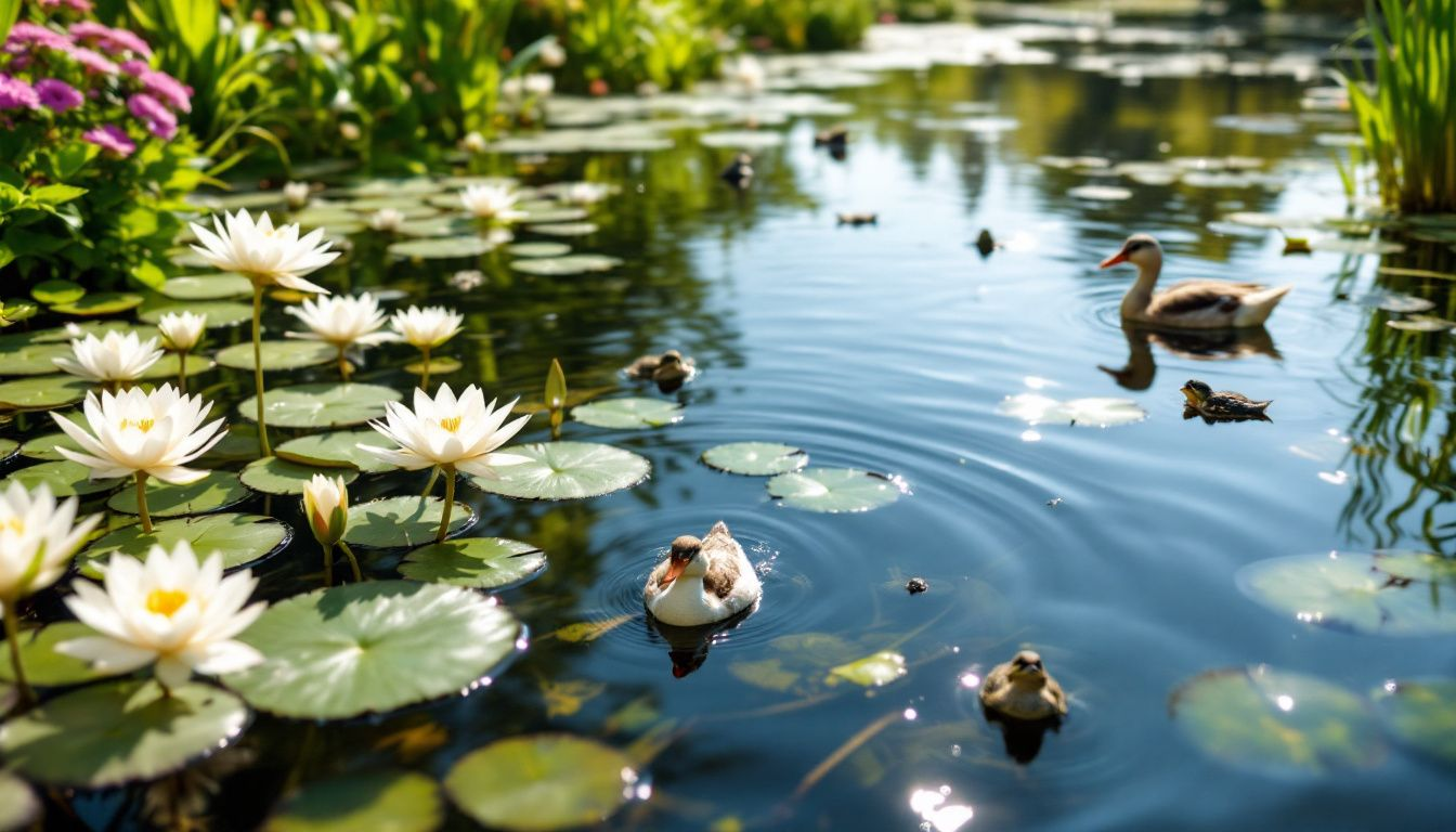 Long-term management strategies being implemented at a garden pond.