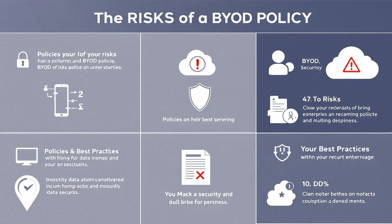 Image illustrant les risques associ&eacute;s &agrave; une politique BYOD, notamment la s&eacute;curit&eacute; des donn&eacute;es.