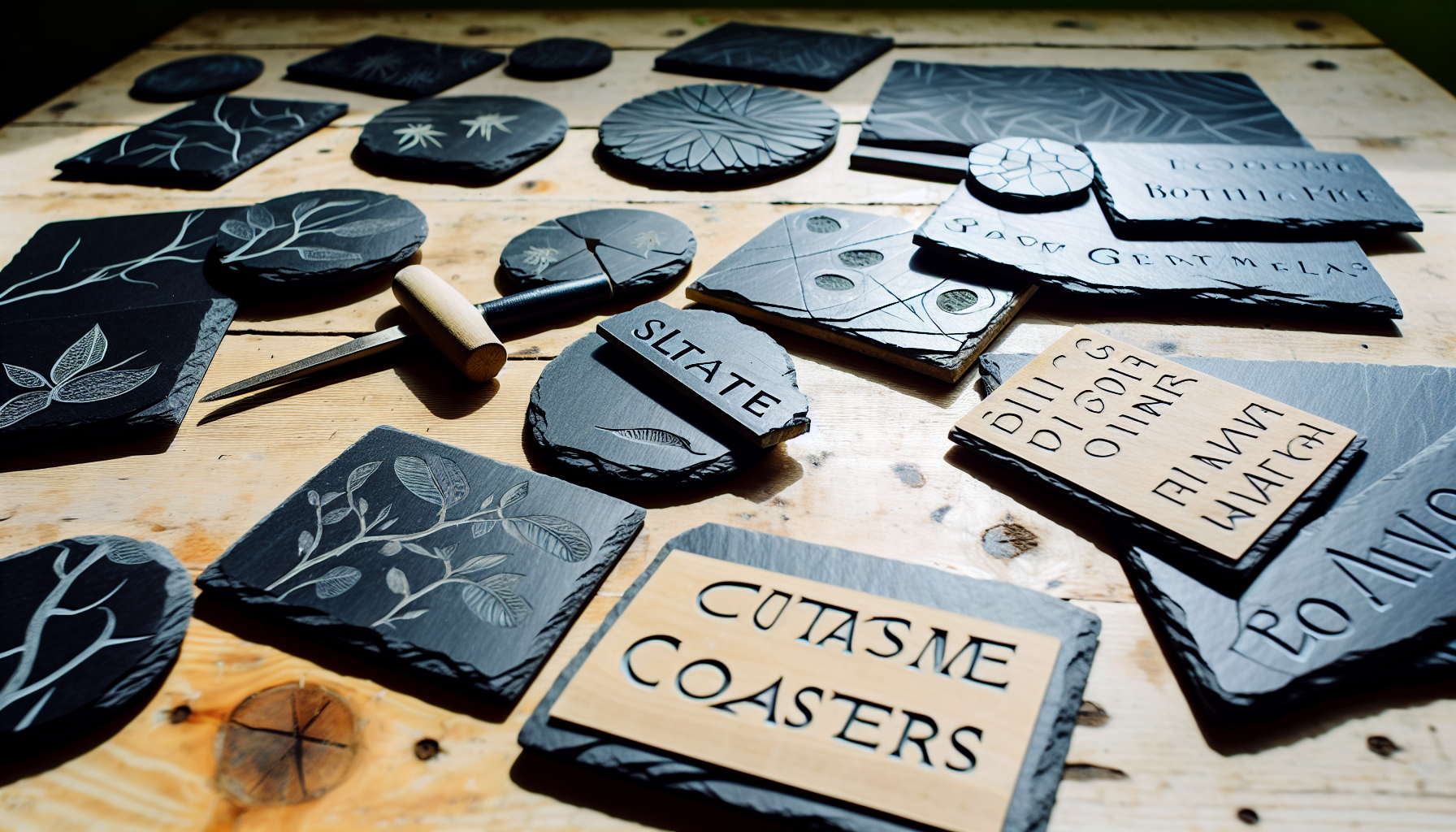 Artistic creations made from slate
