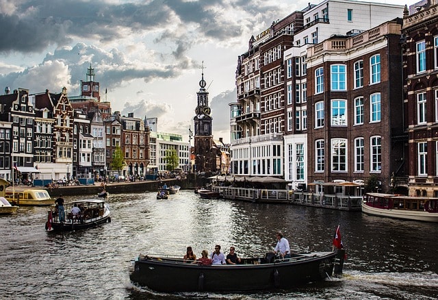 city, canal, nature, amsterdam, tourists, tourism, netherlands, water, channel, architecture, europe, river