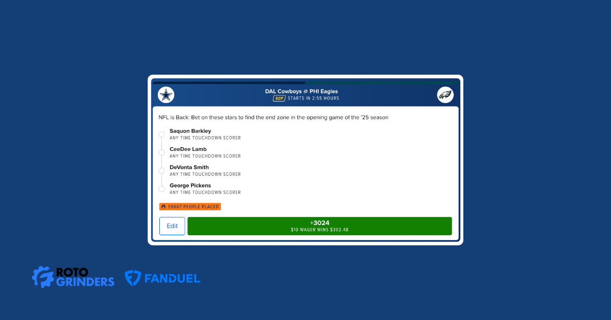 Example of a SGP available at FanDuel Sportsbook