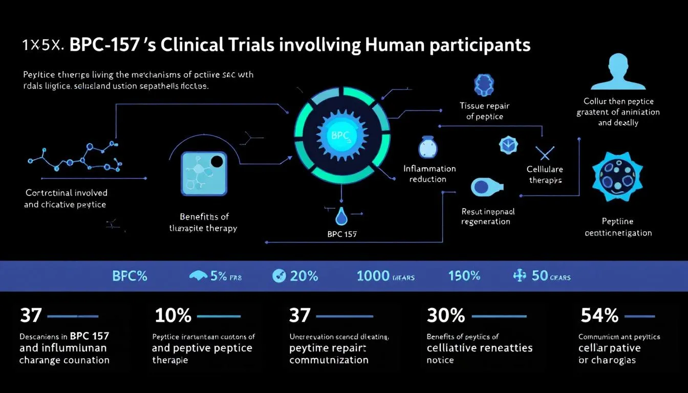 Clinical trials involving human participants for BPC 157.