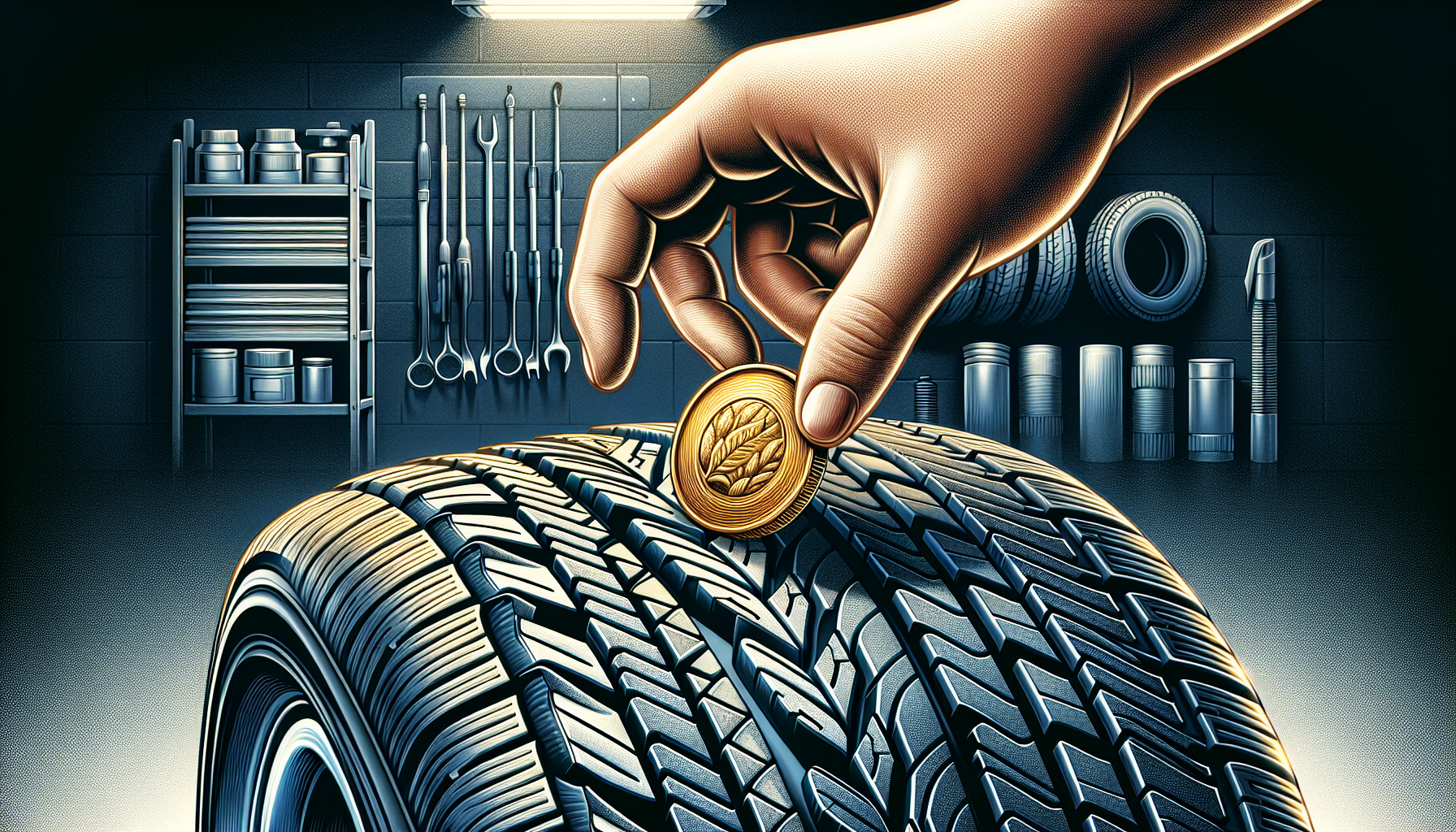 Illustration of tire tread depth measurement