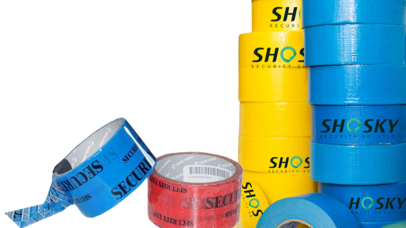Blue security tape labeled 'VOID OPEN' stored away from contaminated zones