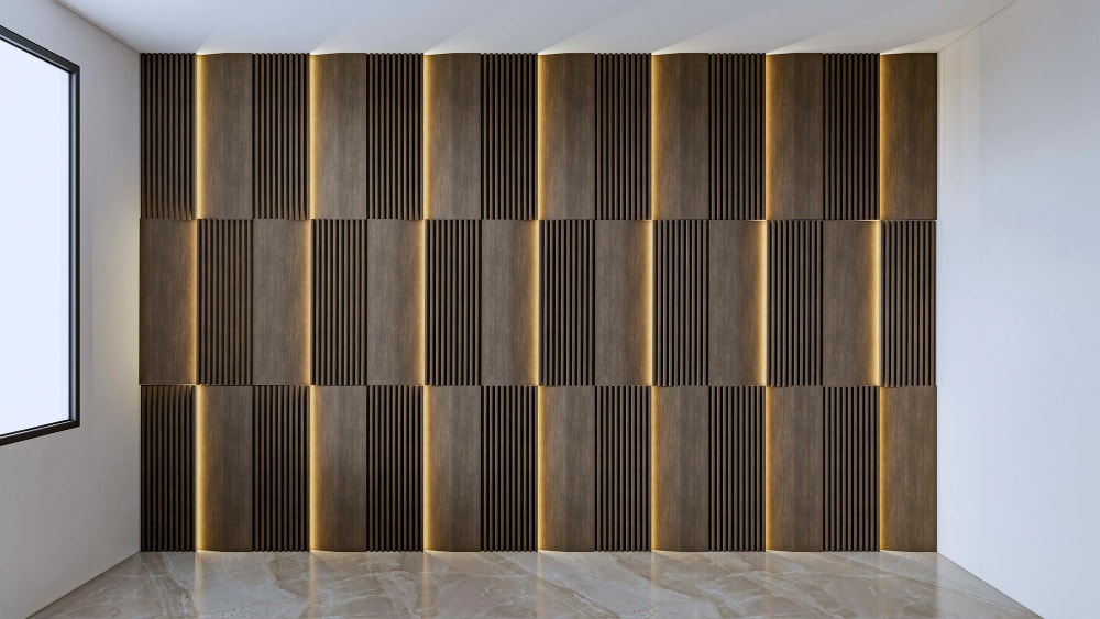 interior wood slat wall with light ideas