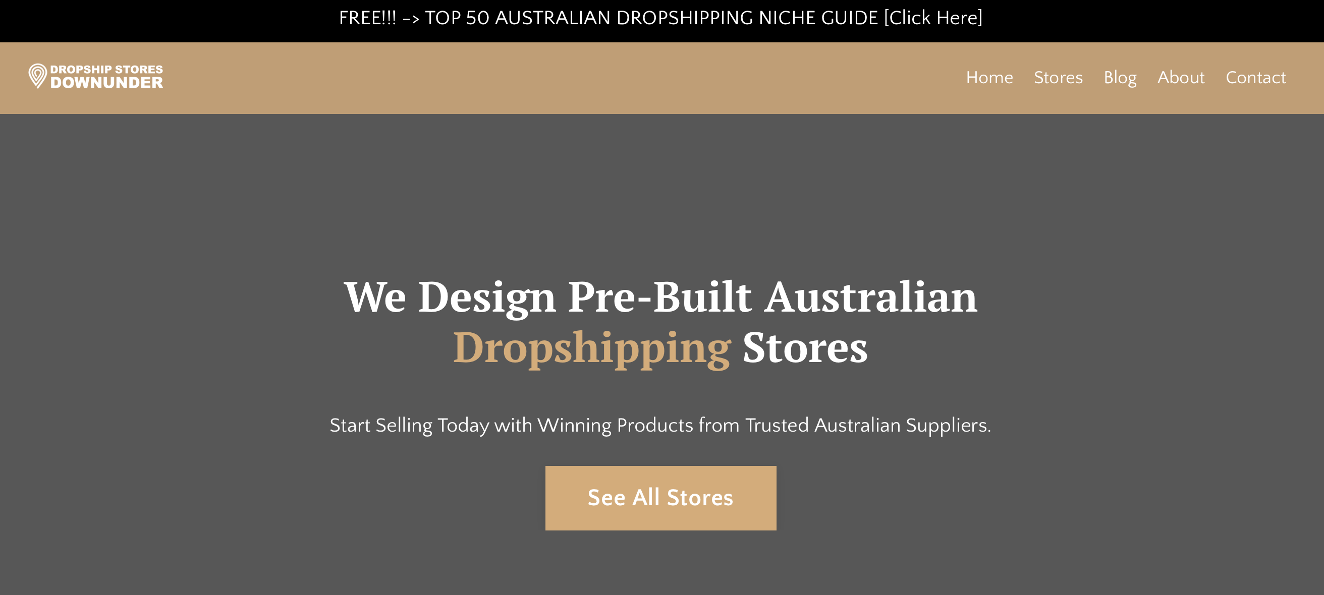 pre built shopfiy store - dropship stores down under