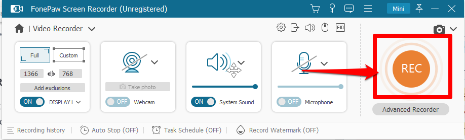 Recording your screen using the Fonepaw app