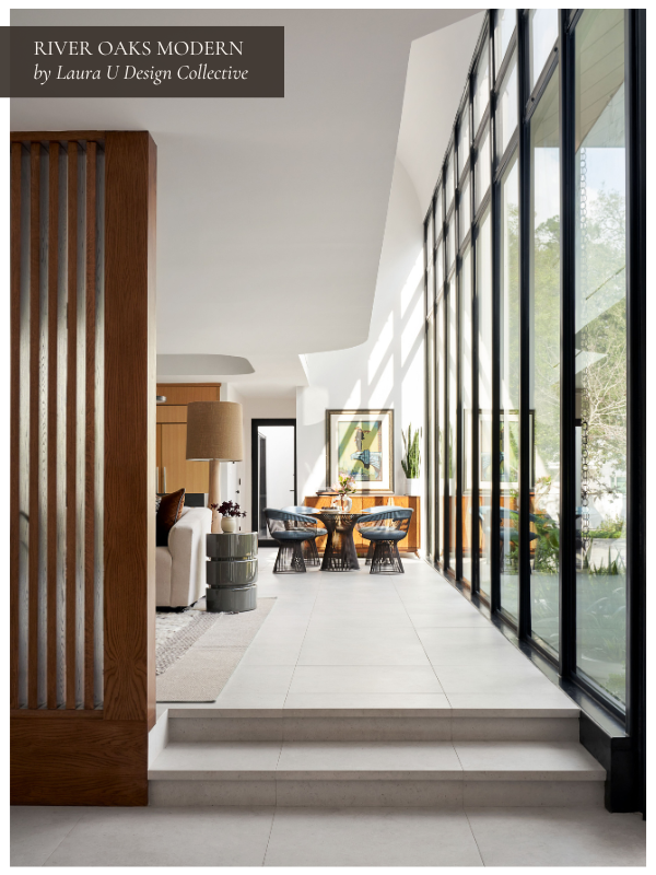 the River Oaks Modern breakfast nook; we handle everything about procurement from determining the best prices, to ordering,delivery to installation