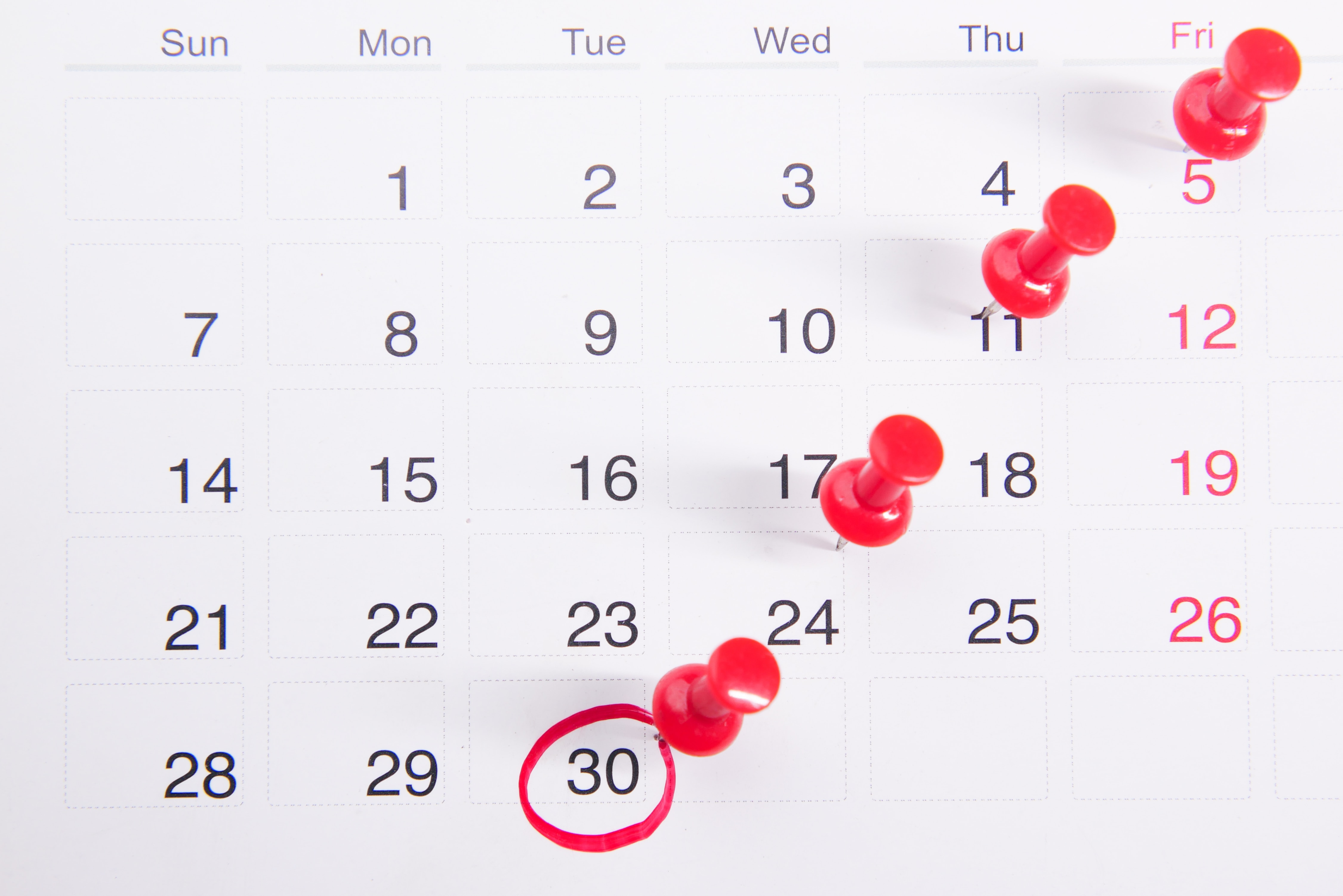 kalender rode cirkel