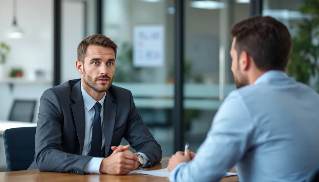 Angestellte in Verhandlungen mit der Führungskraft über mehr Gehalt im Rahmen eines Mitarbeitergesprächs.