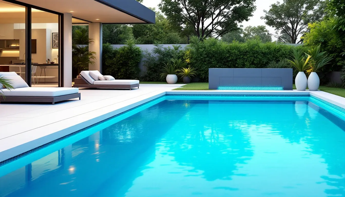 An illustration of a saltwater pool showcasing the salt chlorine generator.