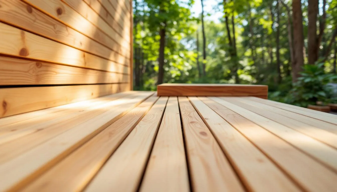 Recycled wood being used in the construction of a new sauna.