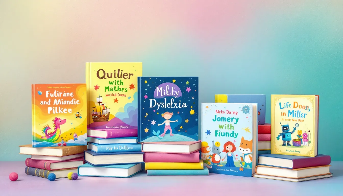 Une collection de livres adaptés pour les enfants dyslexiques, mettant en avant la diversité des couvertures.