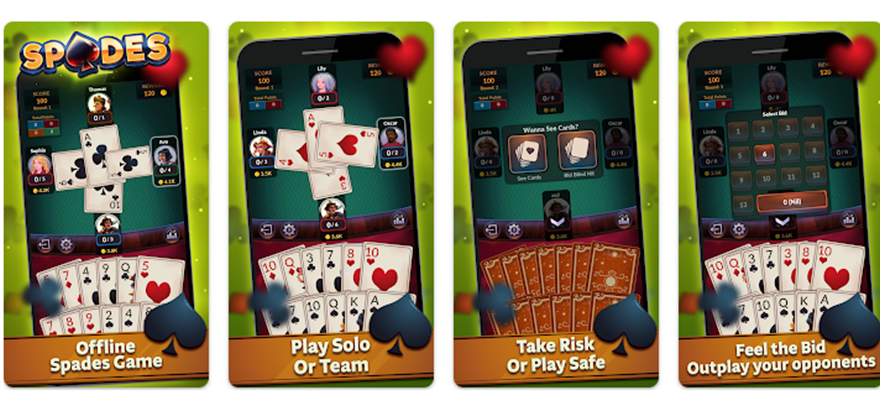 Spades - Offline Offers Seamless Graphics