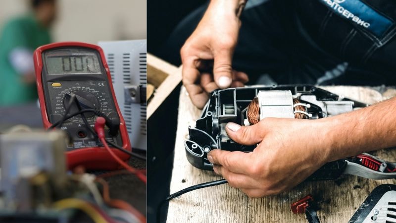 Multimeter tested for headlight normal functioning